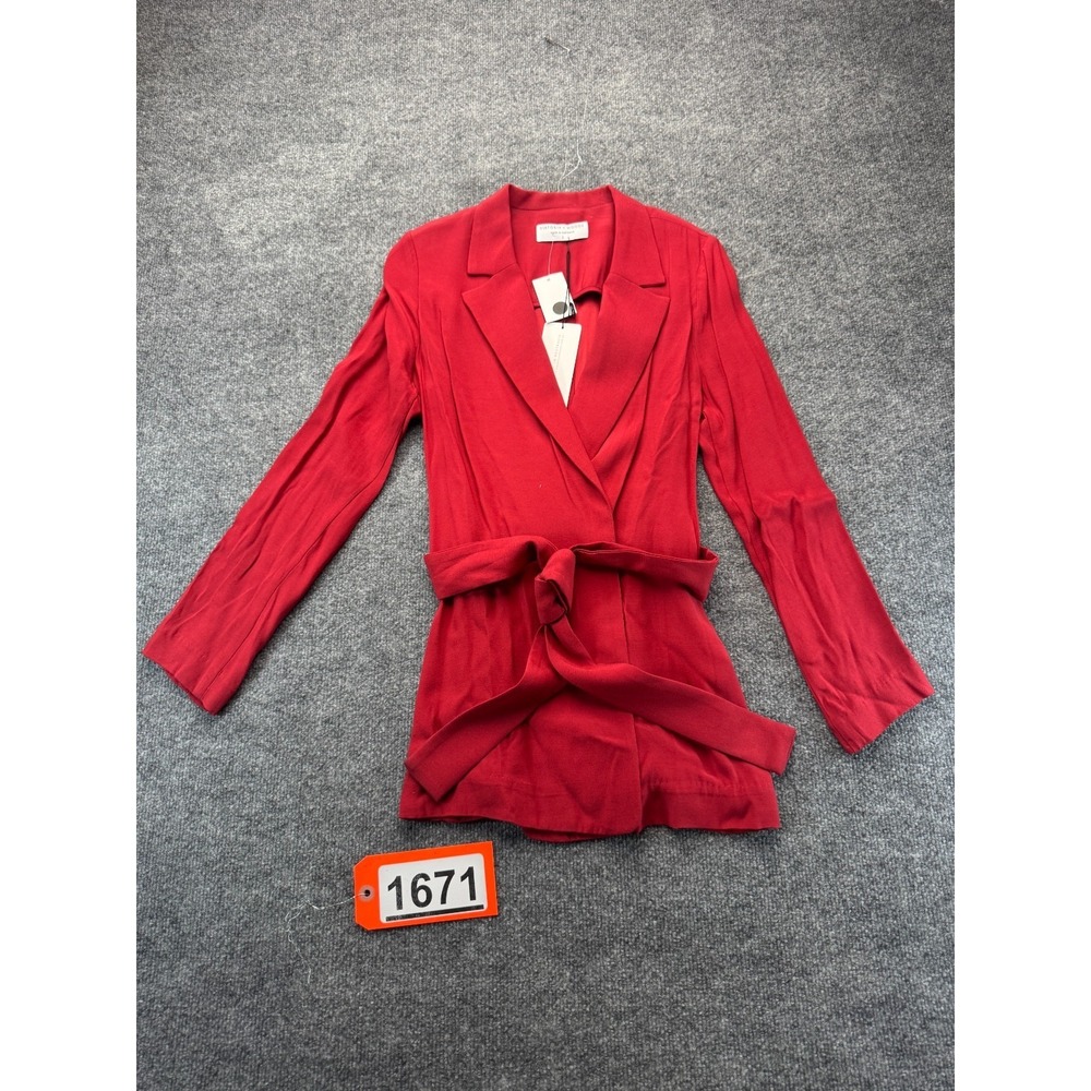 Viktoria & Woods Gospel Relaxed Blazer Red Viscose Belted Jacket NWT Womens 2
